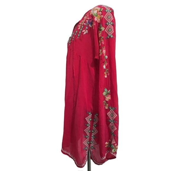 Johnny Was Vanessa Georgette Embroidered Tunic Size Medium - Picture 4 of 16